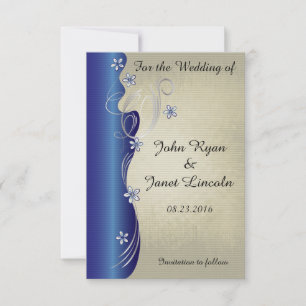 Vintage Classy Curvy Design   Sapphire and Silver Save The Date