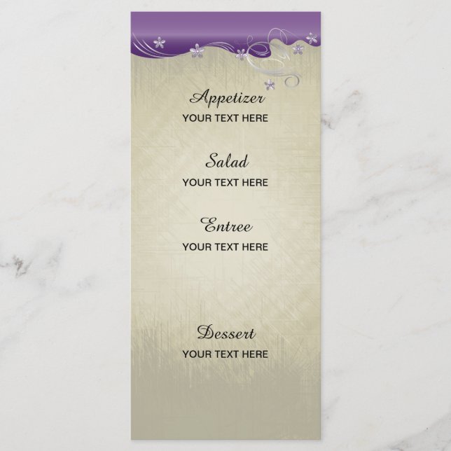Vintage Classy Design | Amethyst and Silver Menu (Front)