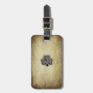 Vintage Classy  Irish lucky shamrock Luggage Tag