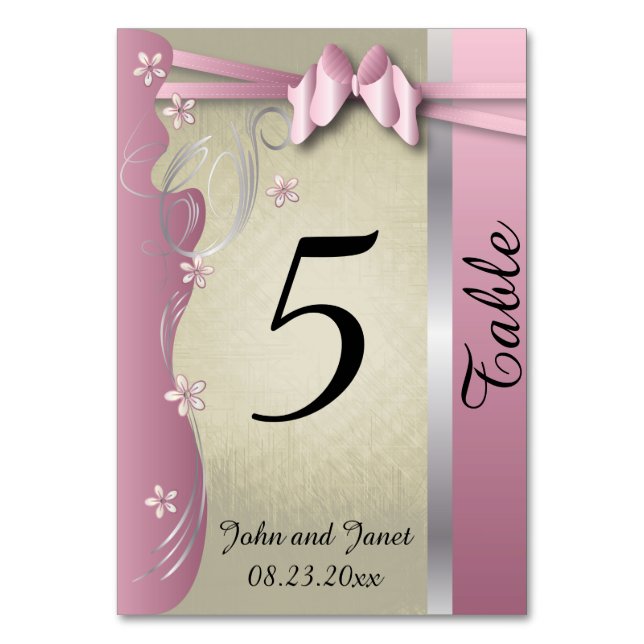 Vintage Classy Pink Tourmaline -Table Numbers Table Number (Front)