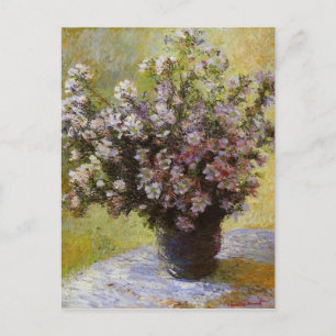 Vintage Claude Monet Bouquet of Mallows Postcard