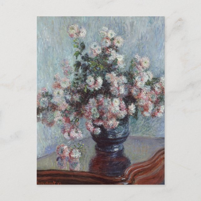 Vintage Claude Monet Chrysanthemums Postcard (Front)