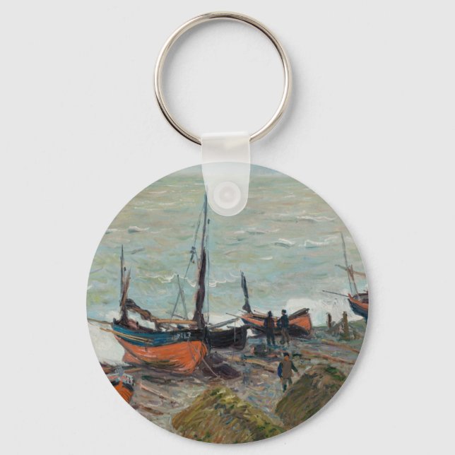 Vintage Claude Monet Fishing Boats     Keychain (Front)
