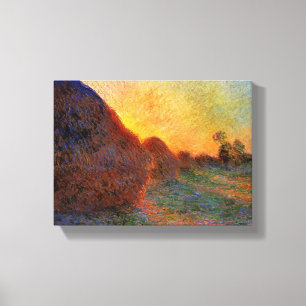 Vintage Claude Monet Grainstacks Canvas Print