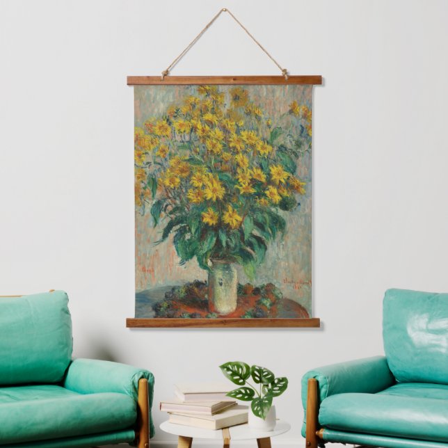 Vintage Claude Monet Jerusalem Artichokes  Hanging Tapestry (Living Room)