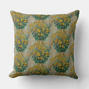 Vintage Claude Monet Jerusalem Artichokes Throw Pillow