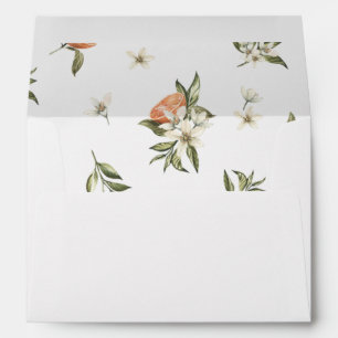 Vintage Clementines and Greenery Lined envelope