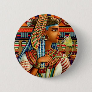 Vintage Cleopatra Egyptian Revival Art Nouveau 2 Inch Round Button