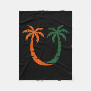 Vintage Clic 90's Miami Palm Trees Um Fleece Blanket