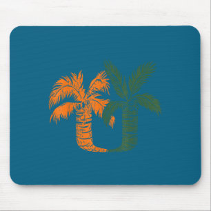 Vintage Clic 90's Miami Palm Trees Um Mouse Pad