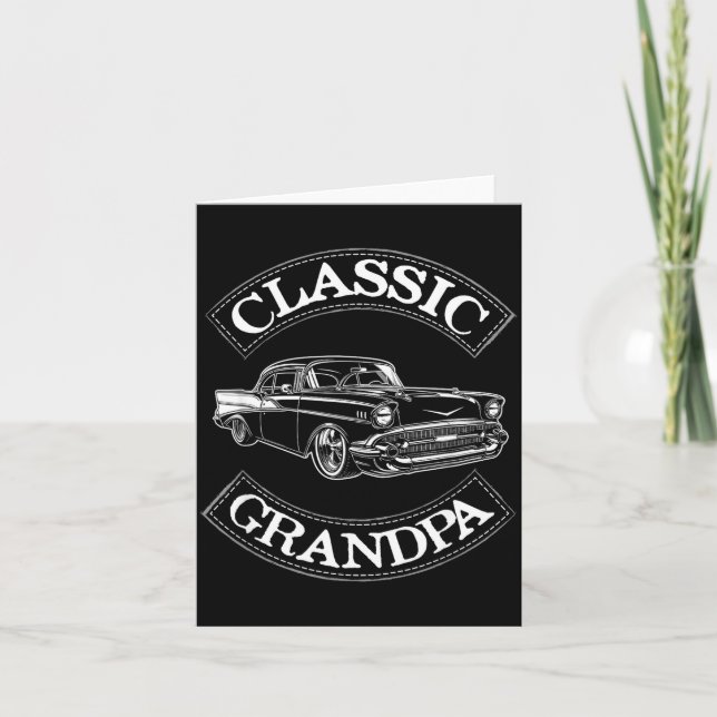 Vintage Clic Car Funny Grandpa  Card (Front)