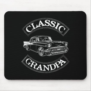 Vintage Clic Car Funny Grandpa  Mouse Pad