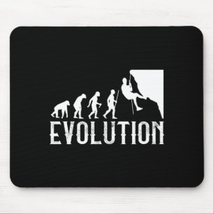 Vintage climber evolution - funny rock wall mouse pad