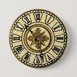 Vintage Clock 3 Inch Round Button