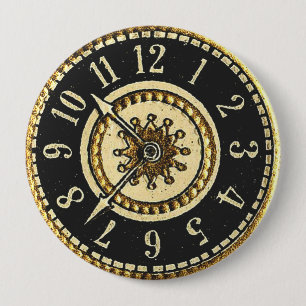 Vintage Clock 4 Inch Round Button