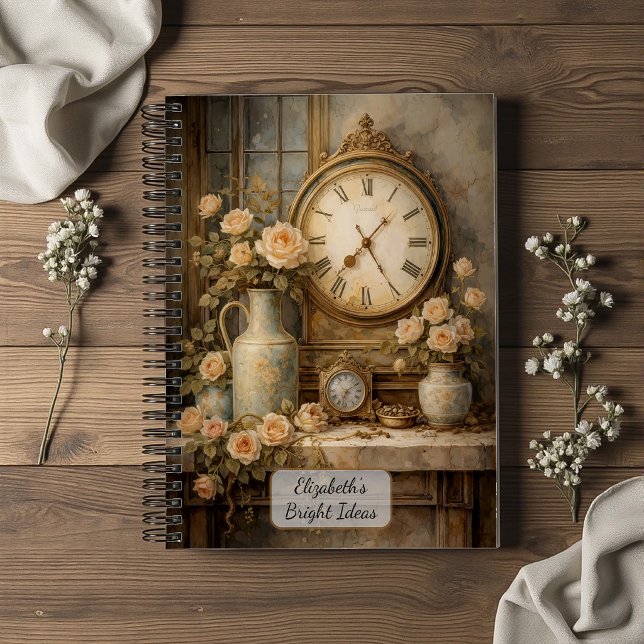 Vintage Clock and Roses Notebook (Creator Uploaded)