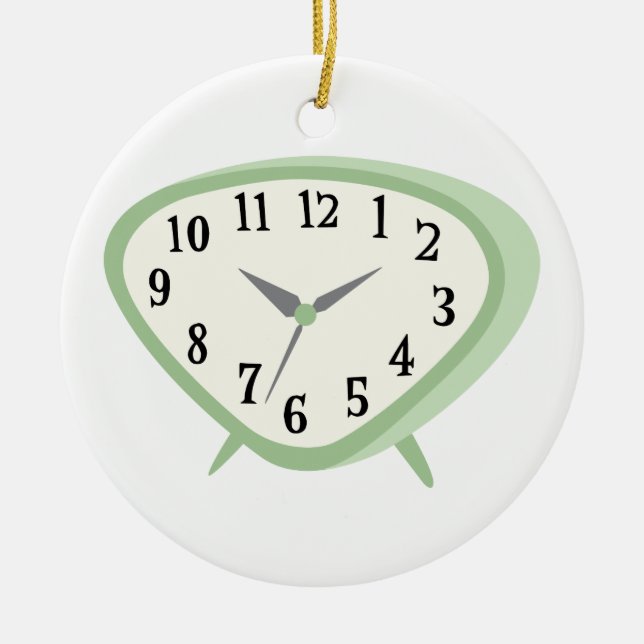 Vintage Clock Ceramic Ornament (Front)