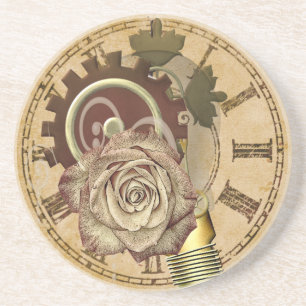 Vintage Clock Collage Coaster