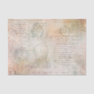 Vintage Clock Ephemera Tissue Paper