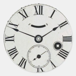 Vintage Clock Face Classic Round Sticker