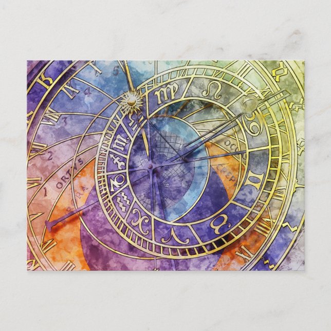 Vintage clock postcard (Front)