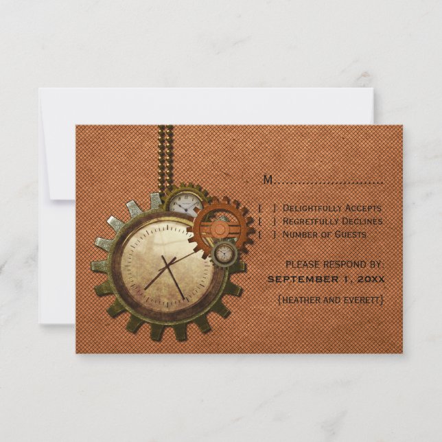 Vintage Clock Response Card, Copper (Front)