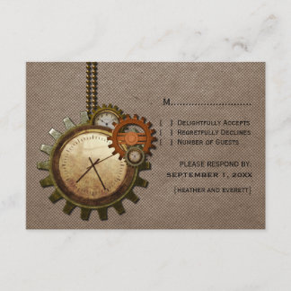 Vintage Clock Response Card, Mocha