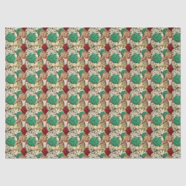 Vintage clock Tissue Paper (Front)