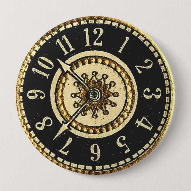 Vintage Clocks 4 Inch Round Button (Front)