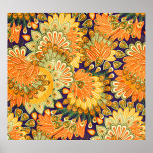 Vintage cloth pattern: close-up texture. poster