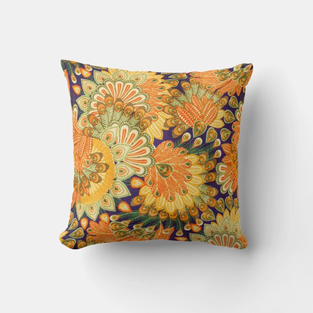Vintage cloth pattern: close-up texture. throw pillow (Front)