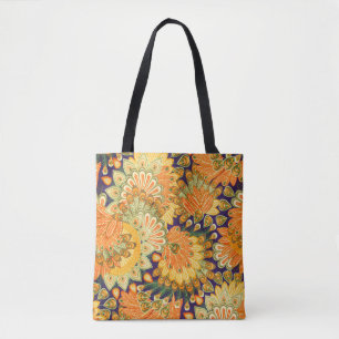 Vintage cloth pattern: close-up texture. tote bag