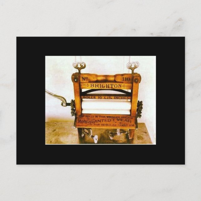 Vintage Clothes Wringer Antique Washing Machine Po Postcard (Front)