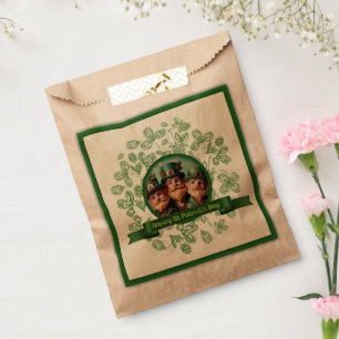 Vintage Clover St Patrick's Day Leprechauns FBag Favour Bag