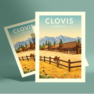 Vintage Clovis California Postcard