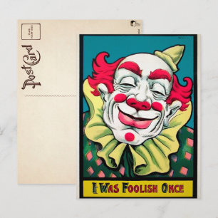 Vintage Clown Art Postcard