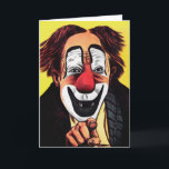 Vintage Clown Birthday Card<br><div class="desc">Custom restored,  high quality vintage clown image.</div>