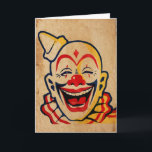 Vintage Clown Birthday Card<br><div class="desc">Custom restored,  high quality vintage clown image.</div>
