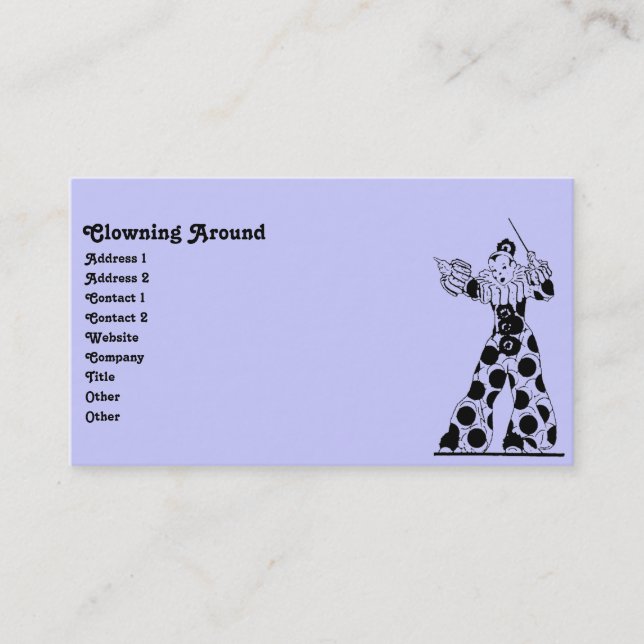 Vintage Clown Business Card (Front)