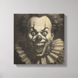 vintage clown canvas wall art