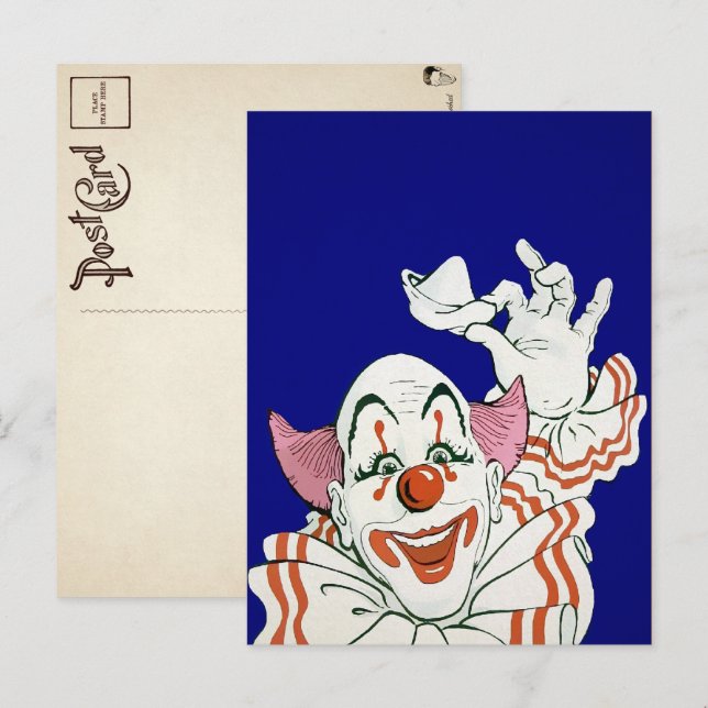 Vintage Clown Greeting Postcard (Front/Back)