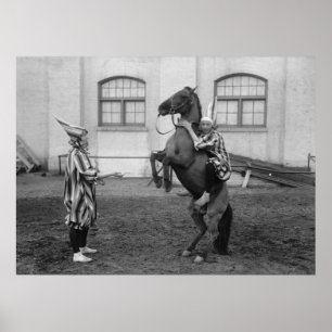 Vintage Clowns and Horse Poster