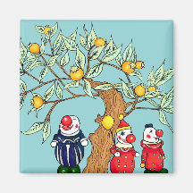 Vintage Clowns Under Tree