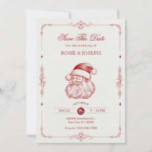 Vintage clssic santa wedding save the date