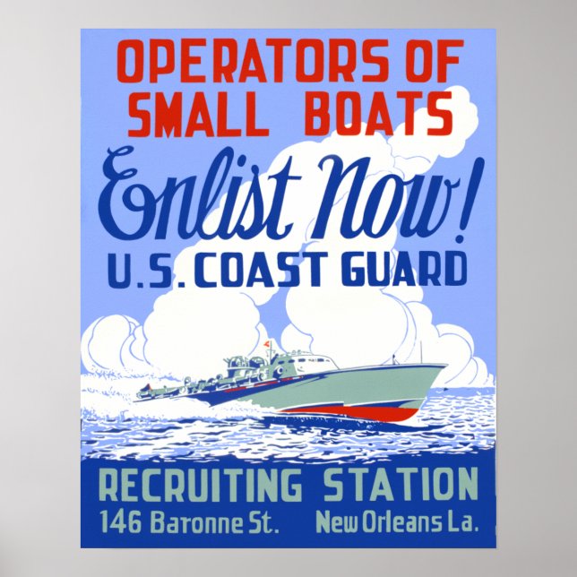 Vintage Coast Guard Recruiting Poster (Front)