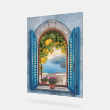 vintage Coast Romantic Scenery Balcony and Lemon w