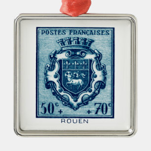 Vintage Coat of Arms Rennes, France Metal Ornament