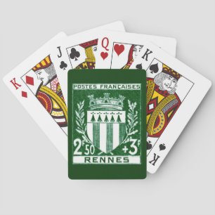 Vintage Coat of Arms Rennes, France Playing Cards