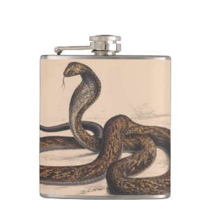 Vintage Cobra Snake Painting Flask