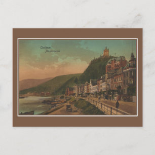 Vintage Cochem Germany Moselle promenade Postcard